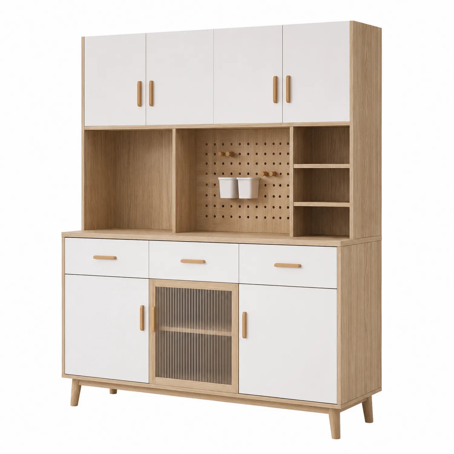 Credenza da Cucina in Legno e MDF Bianco 180x120x40 cm