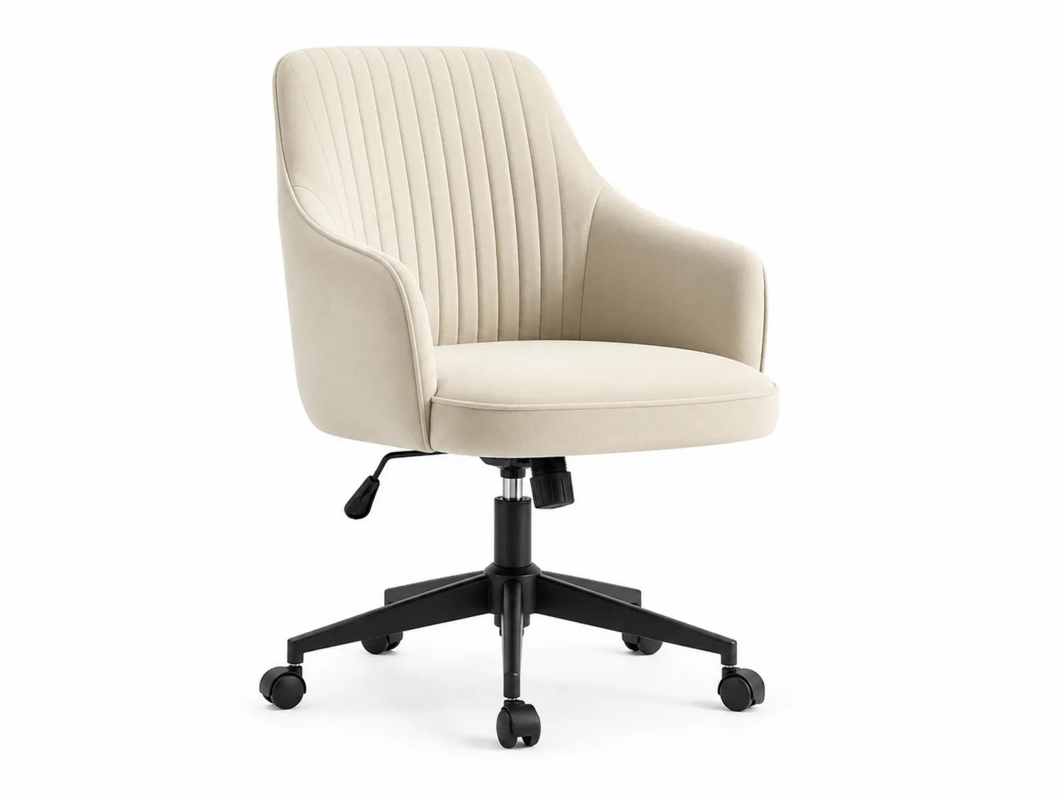 Sedia girevole in velluto regolabile beige