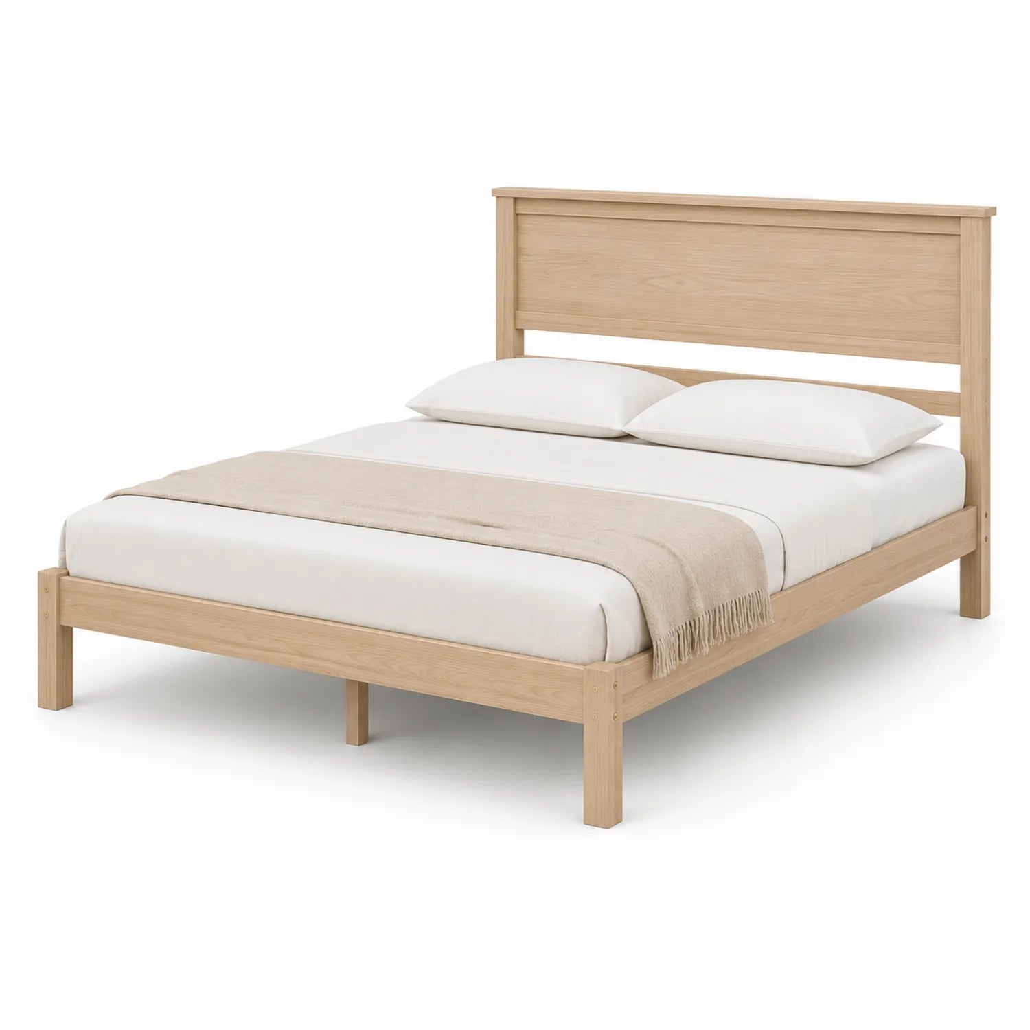 Letto Matrimoniale in Legno Naturale 200x160 cm