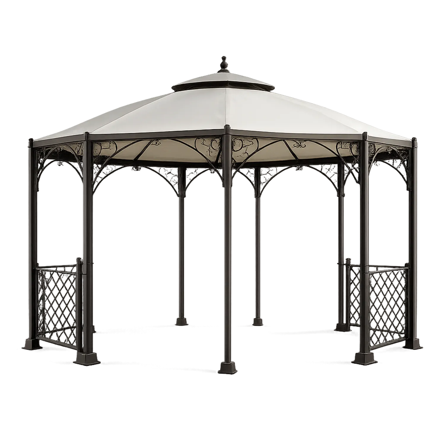 Gazebo Esagonale in Ferro con Tetto in Poliestere