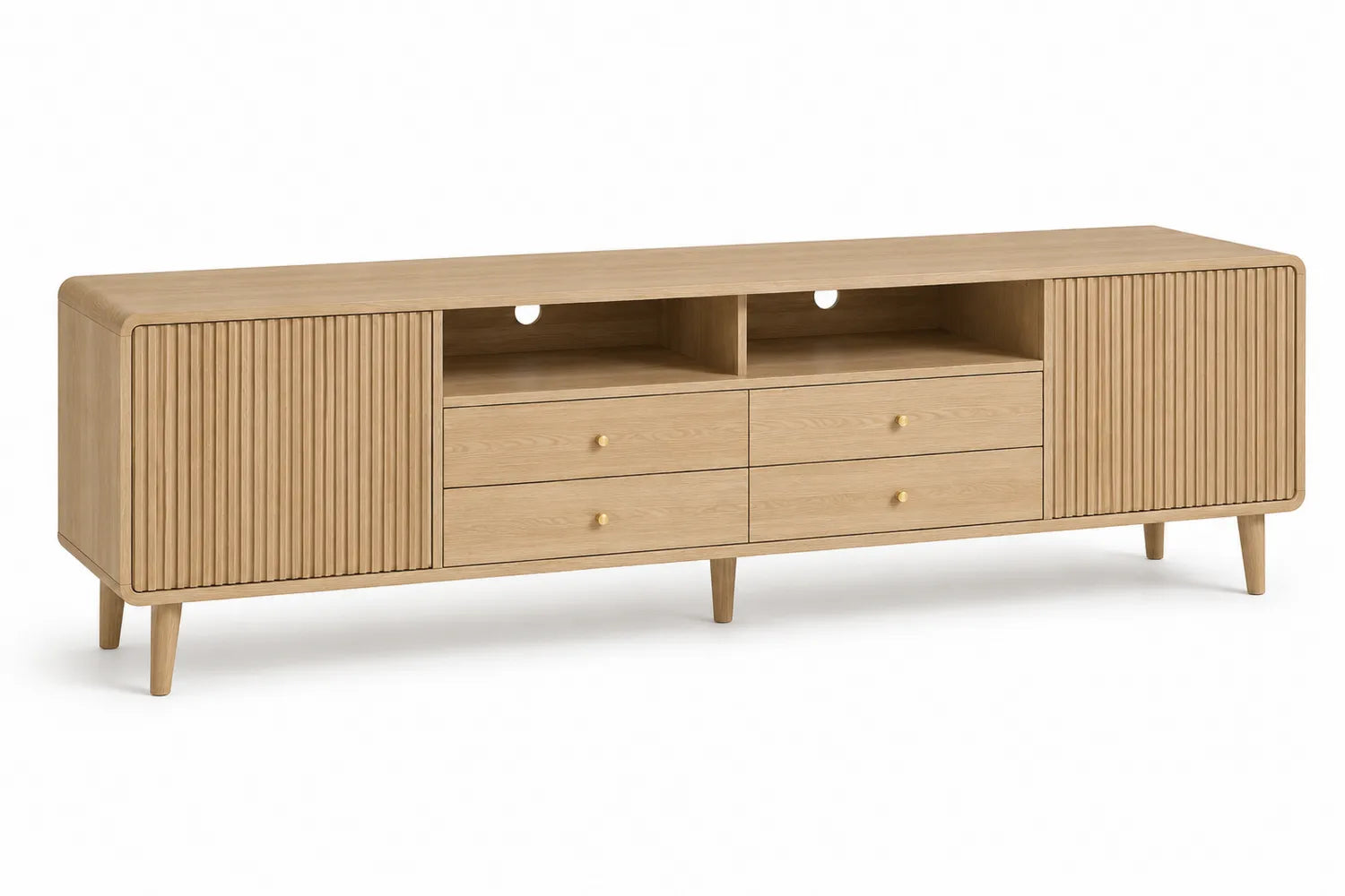 Mobile TV in Legno di Rovere con Cassetti e Ante
