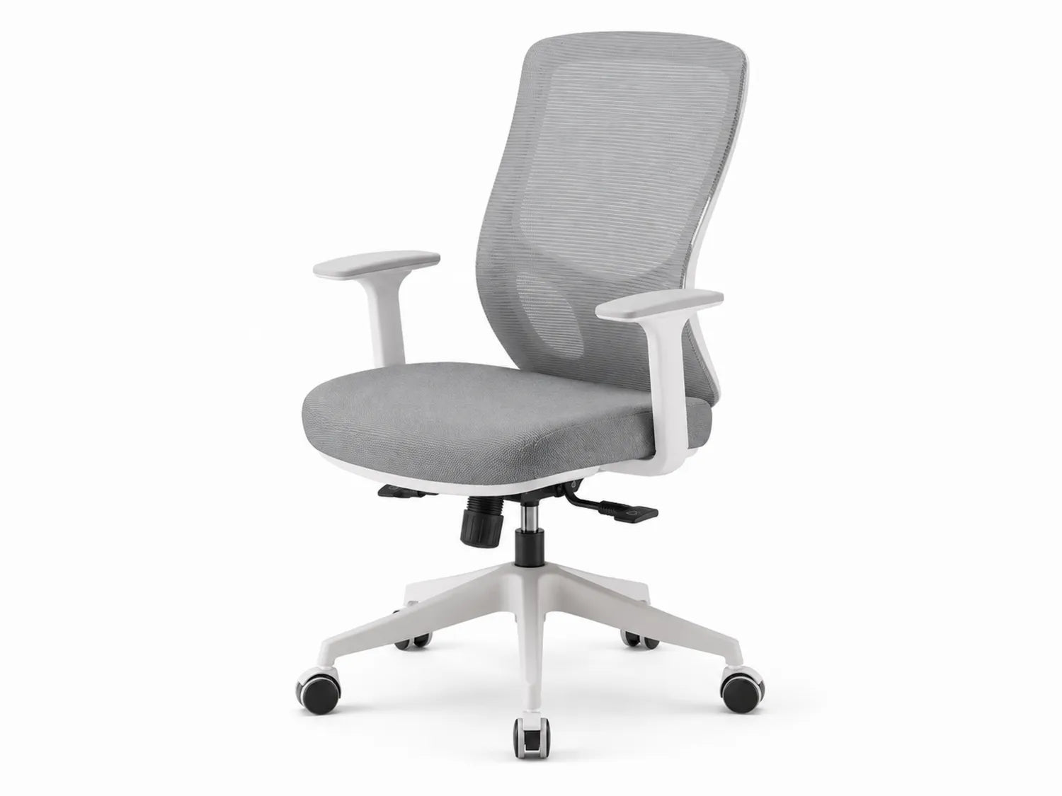 Sedia da ufficio ergonomica grigia con schienale regolabile