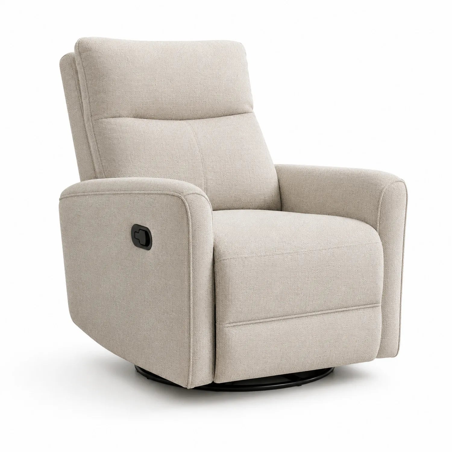 Poltrona reclinabile in tessuto beige con funzione girevole