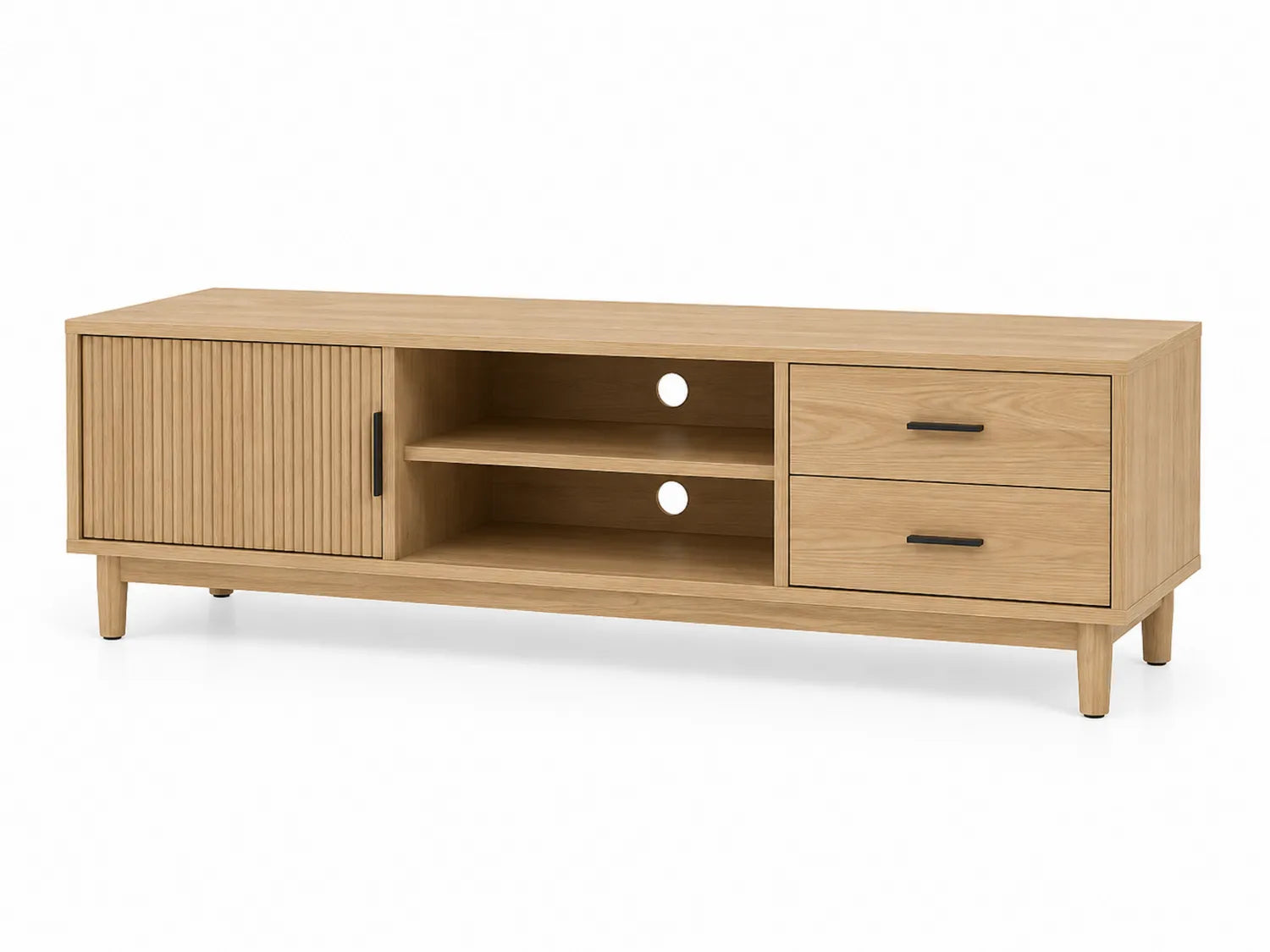 Mobile TV in legno con cassetti e anta scorrevole