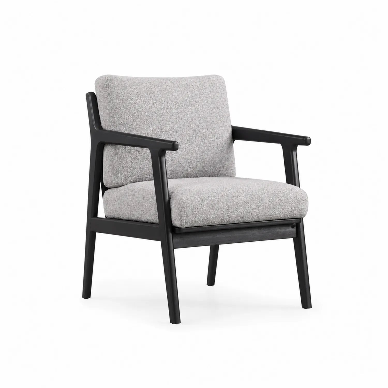 Poltrona in Legno e Tessuto Grigio 85x65x75 cm