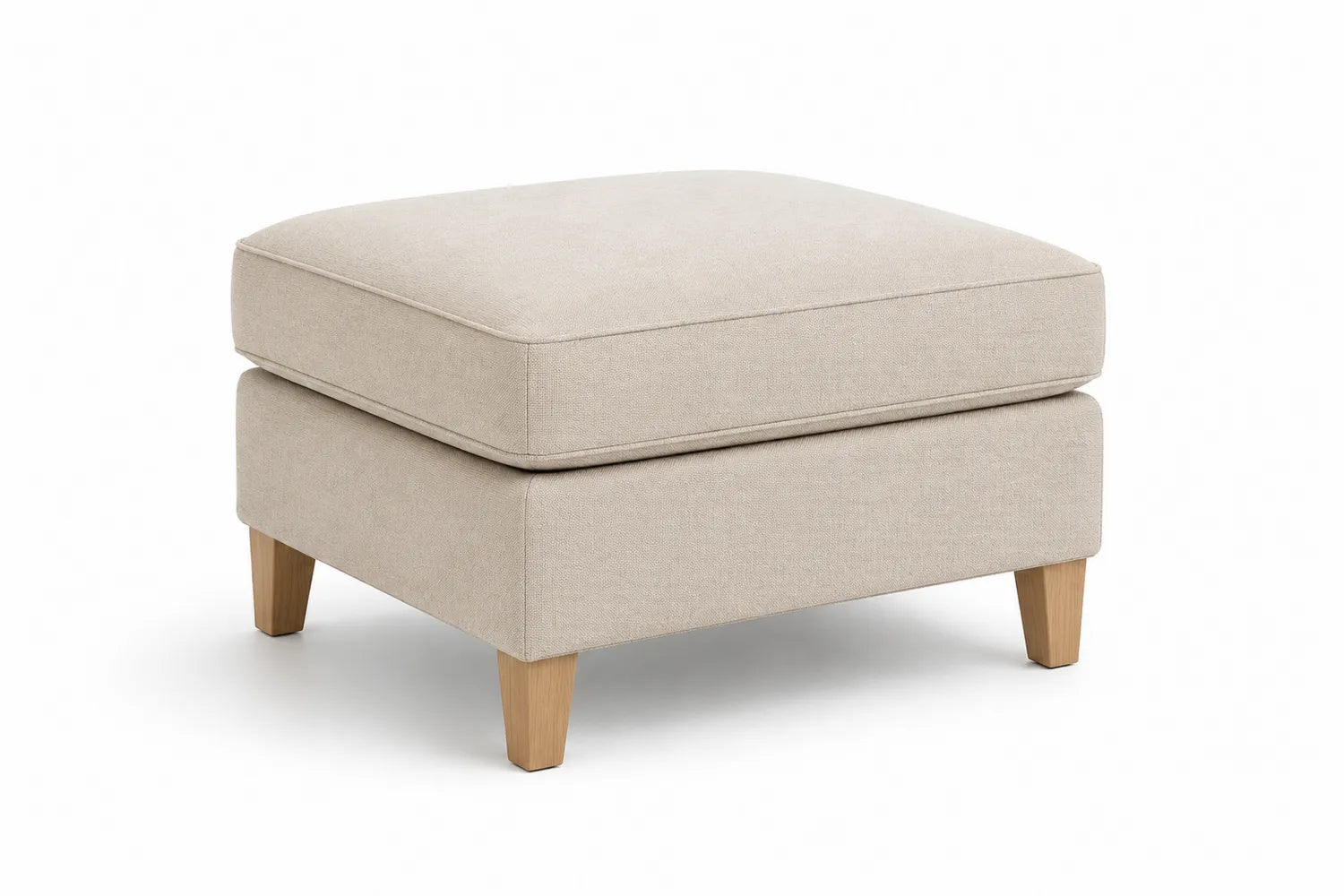 Poggiapiedi in Tessuto con Gambe in Legno 60x60x40 cm