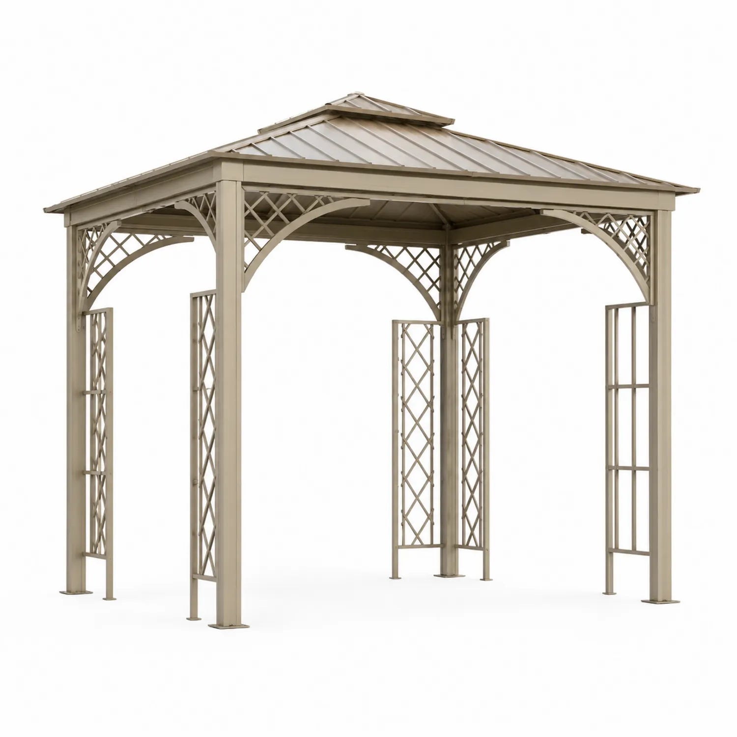 Gazebo in Alluminio 3x3 m Marrone