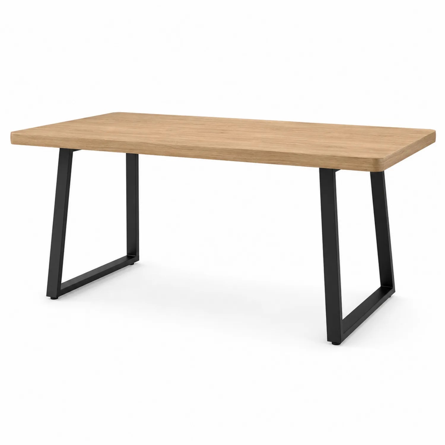 Tavolo da pranzo rettangolare in legno e metallo nero 180x90x75 cm