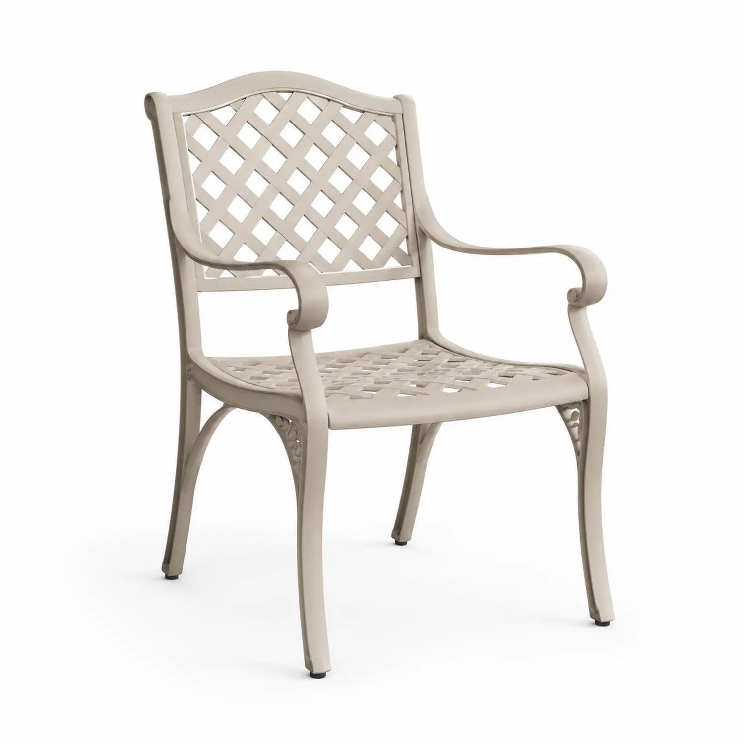 Sedia da Esterno in Alluminio Beige 54x60x91 cm