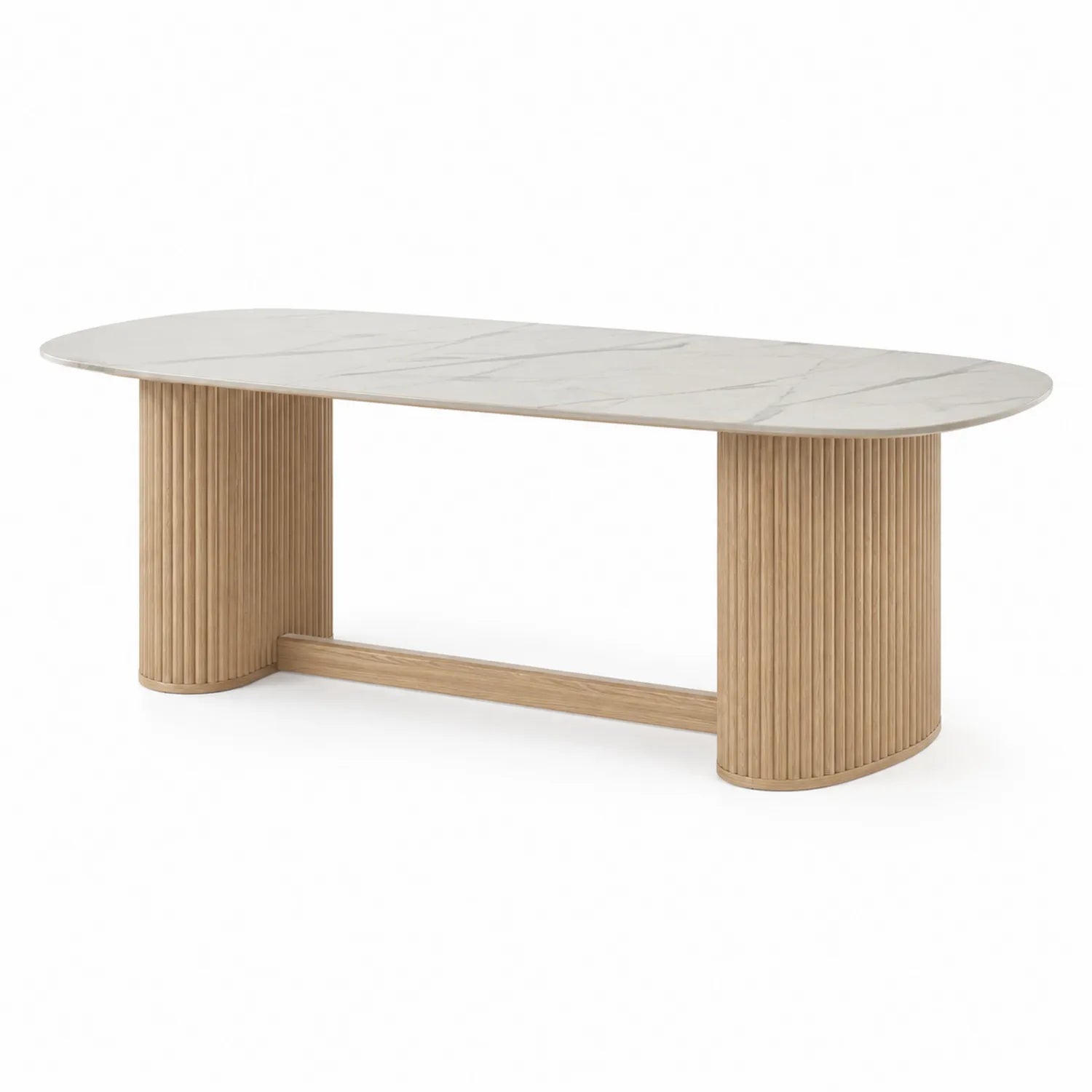 Tavolo da pranzo in marmo con gambe in legno 200x100x75 cm