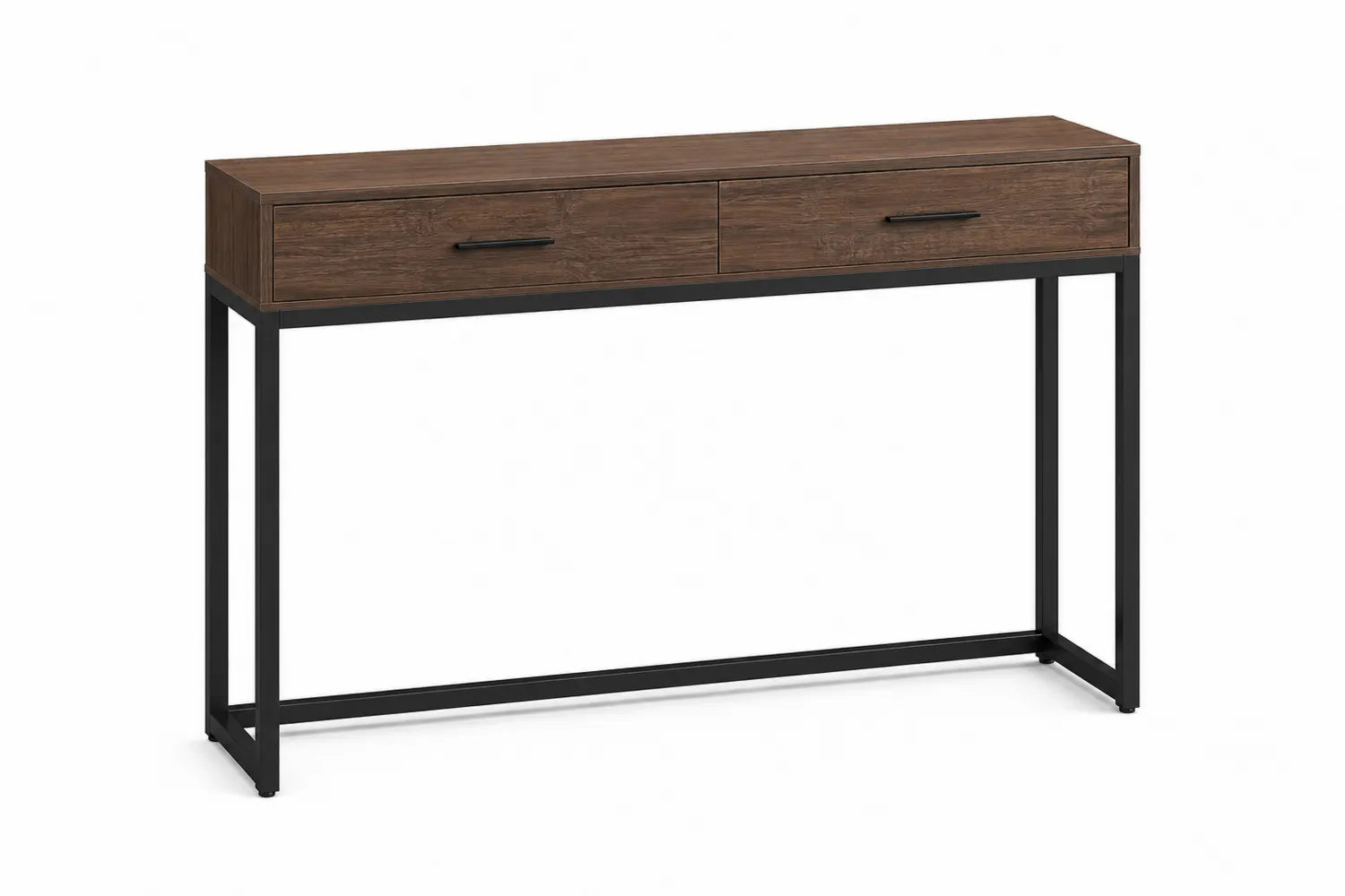 Consolle MDF rettangolare con metallo Marrone e Nero 120x30x80 cm