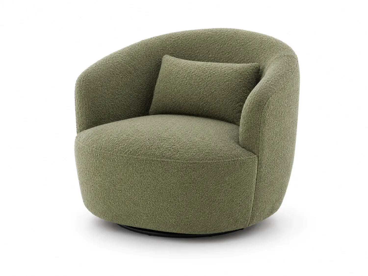 Poltrona girevole in tessuto Bouclé verde 80x80x75 cm