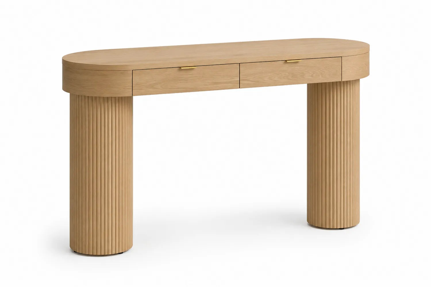 Consolle in Rovere Ovale con Cassetti H75cm